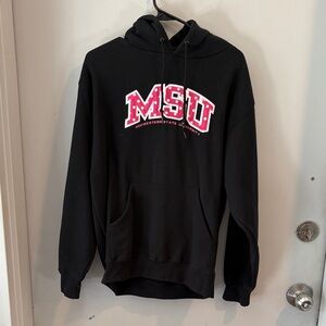 Jansport Black Hoodie with Red MSU Logo